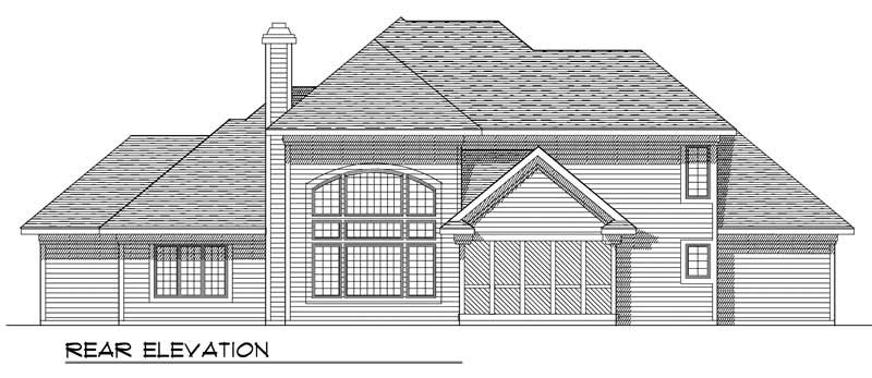 Home Plan Rear Elevation of this 3-Bedroom,2689 Sq Ft Plan -101-1488