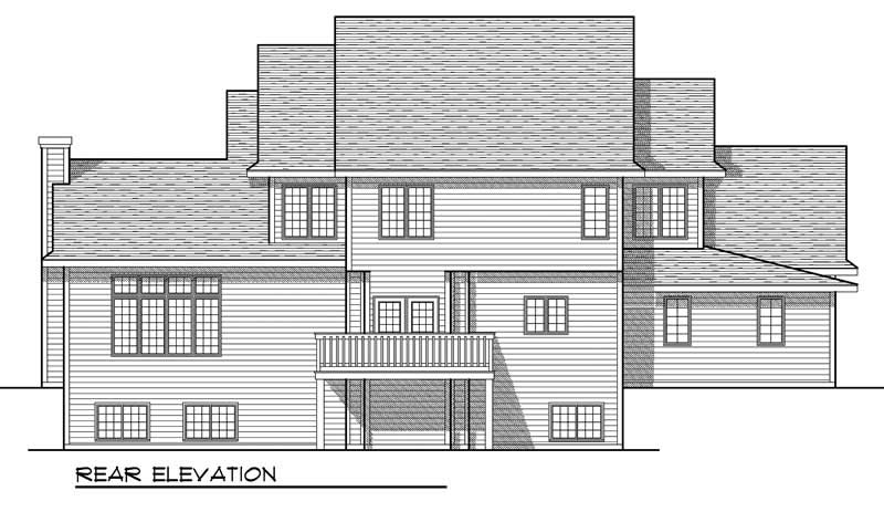 Home Plan Rear Elevation of this 3-Bedroom,2508 Sq Ft Plan -101-1490