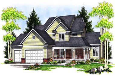 3-Bedroom, 2508 Sq Ft Country Home Plan - 101-1490 - Main Exterior