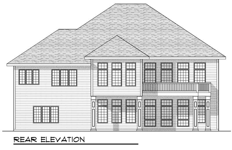 Home Plan Rear Elevation of this 4-Bedroom,3751 Sq Ft Plan -101-1497