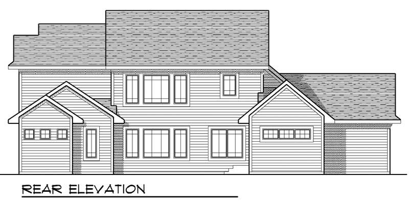 Home Plan Rear Elevation of this 4-Bedroom,2782 Sq Ft Plan -101-1502