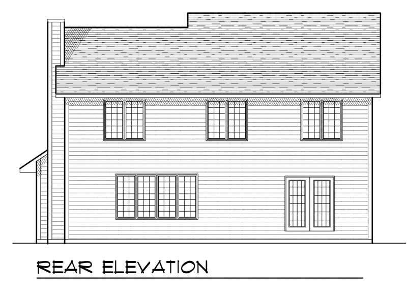 Home Plan Rear Elevation of this 4-Bedroom,2098 Sq Ft Plan -101-1503