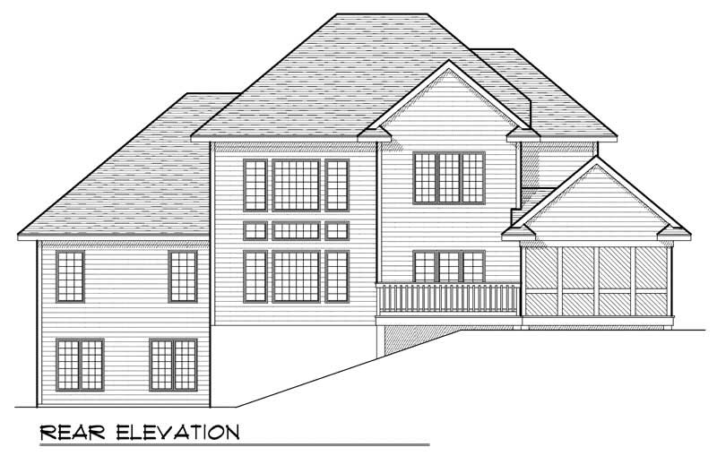 Home Plan Rear Elevation of this 4-Bedroom,3142 Sq Ft Plan -101-1506