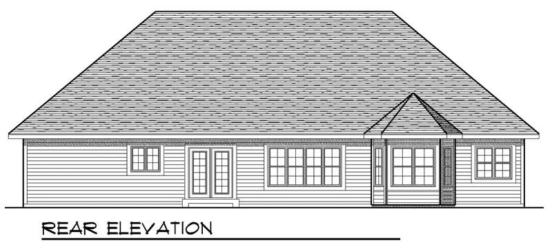 Home Plan Rear Elevation of this 3-Bedroom,1810 Sq Ft Plan -101-1507