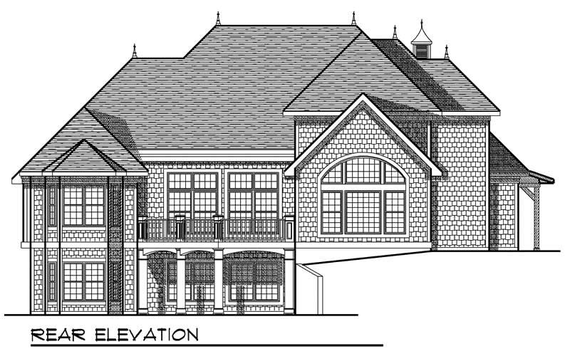 Home Plan Rear Elevation of this 4-Bedroom,3697 Sq Ft Plan -101-1515