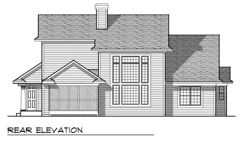 Home Plan Rear Elevation of this 4-Bedroom,2137 Sq Ft Plan -101-1517