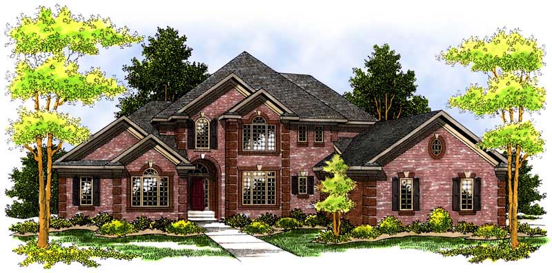 Front View of this 4-Bedroom, 3339 Sq Ft Plan - 101-1518