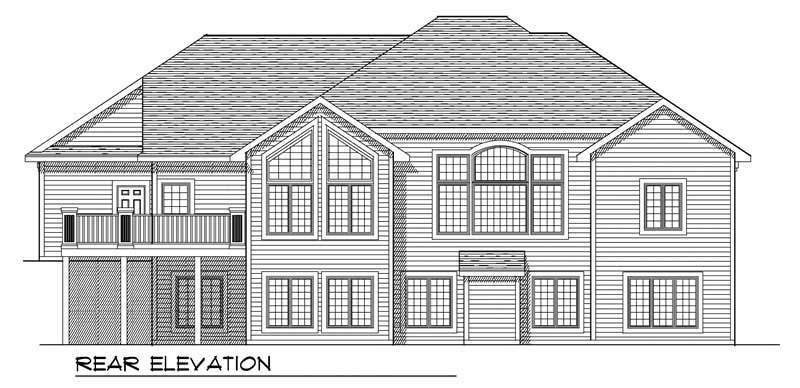 Home Plan Rear Elevation of this 4-Bedroom,4122 Sq Ft Plan -101-1523