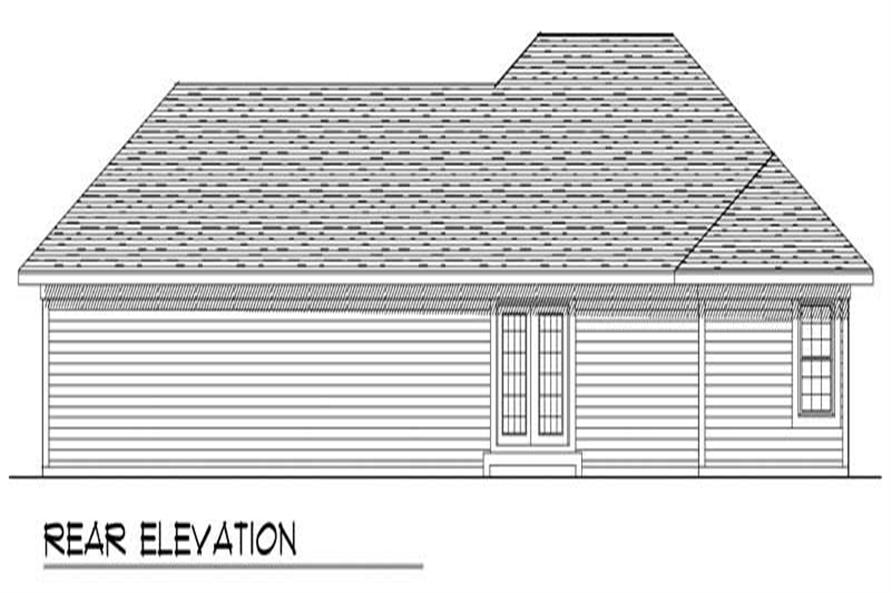 Home Plan Rear Elevation of this 3-Bedroom,1186 Sq Ft Plan -101-1527
