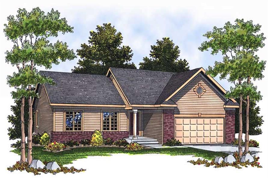 3-Bedroom, 1340 Sq Ft Ranch House Plan - 101-1530 - Front Exterior