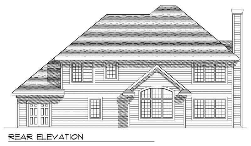 Home Plan Rear Elevation of this 4-Bedroom,2891 Sq Ft Plan -101-1534