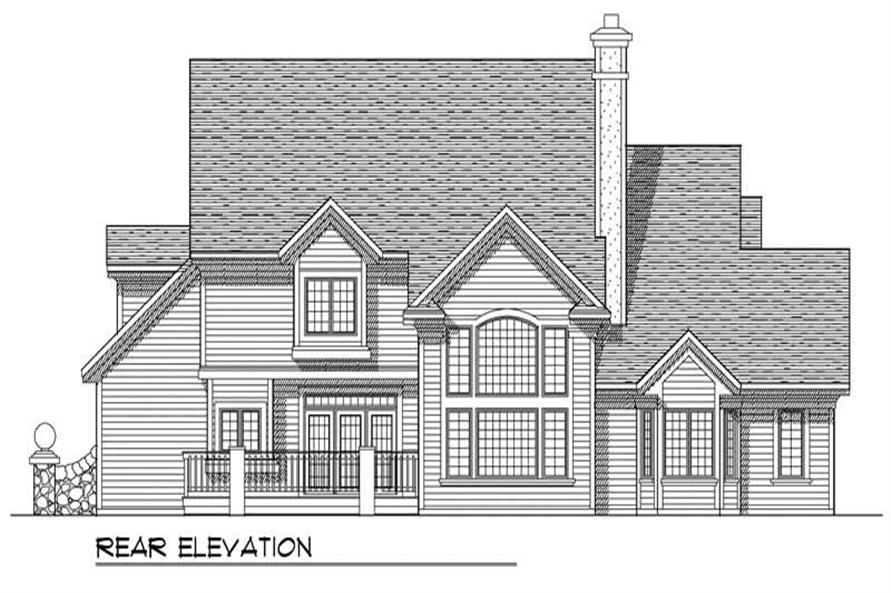 Home Plan Rear Elevation of this 4-Bedroom,3794 Sq Ft Plan -101-1535