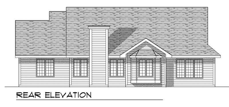 Home Plan Rear Elevation of this 3-Bedroom,1603 Sq Ft Plan -101-1545
