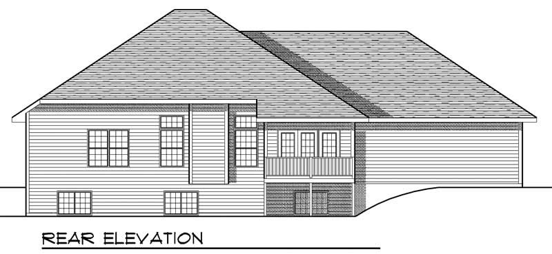 Home Plan Rear Elevation of this 4-Bedroom,2995 Sq Ft Plan -101-1554