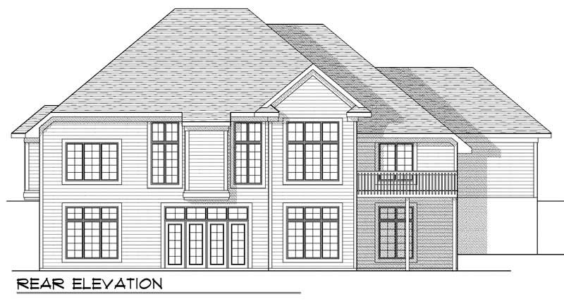 Home Plan Rear Elevation of this 4-Bedroom,3771 Sq Ft Plan -101-1556