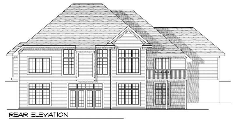 Home Plan Rear Elevation of this 2-Bedroom,2297 Sq Ft Plan -101-1557
