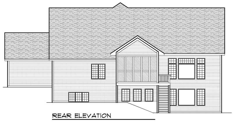Home Plan Rear Elevation of this 4-Bedroom,3696 Sq Ft Plan -101-1560