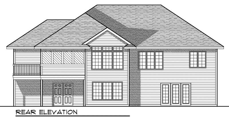 Home Plan Rear Elevation of this 4-Bedroom,2524 Sq Ft Plan -101-1569