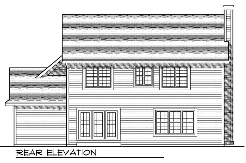 Home Plan Rear Elevation of this 4-Bedroom,1864 Sq Ft Plan -101-1570