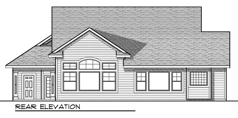 Home Plan Rear Elevation of this 3-Bedroom,2084 Sq Ft Plan -101-1571