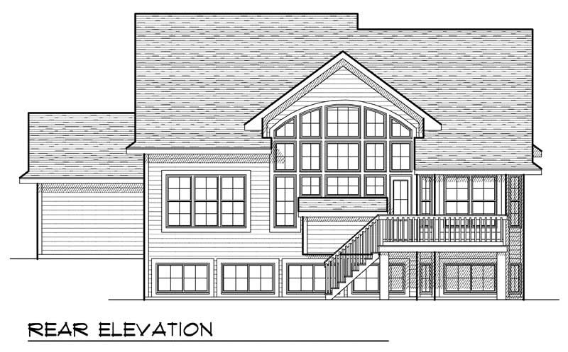 Home Plan Rear Elevation of this 4-Bedroom,2416 Sq Ft Plan -101-1572