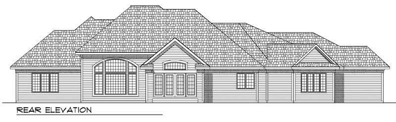 Home Plan Rear Elevation of this 3-Bedroom,3174 Sq Ft Plan -101-1574