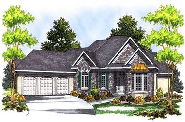 3-Bedroom, 3174 Sq Ft Country Home Plan - 101-1574 - Main Exterior