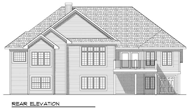 Home Plan Rear Elevation of this 2-Bedroom,2206 Sq Ft Plan -101-1576