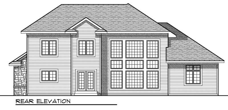 Home Plan Rear Elevation of this 4-Bedroom,2772 Sq Ft Plan -101-1577