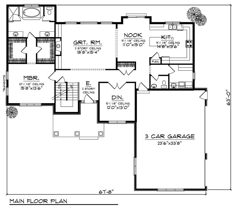 Floor Plan First Story of European Plan #101-1577
