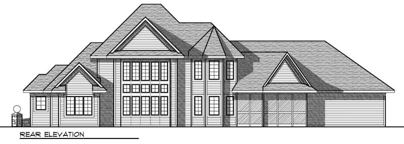Home Plan Rear Elevation of this 3-Bedroom,2923 Sq Ft Plan -101-1578