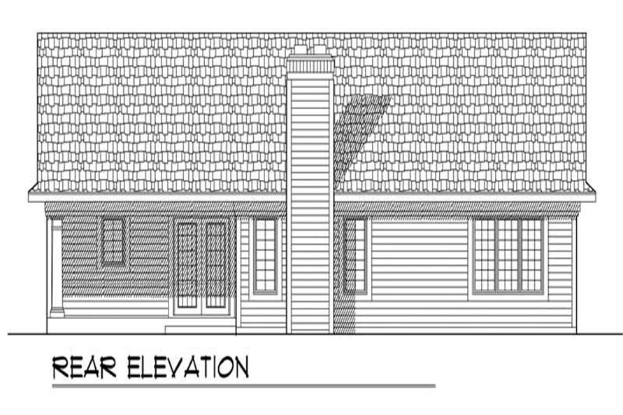 Home Plan Rear Elevation of this 3-Bedroom,1606 Sq Ft Plan -101-1582