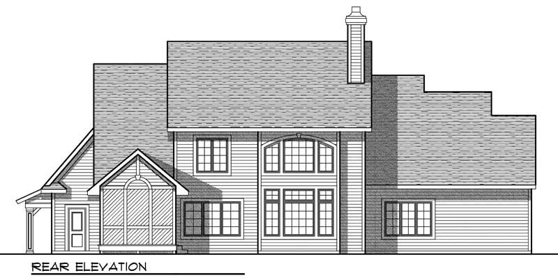 Home Plan Rear Elevation of this 4-Bedroom,3251 Sq Ft Plan -101-1584