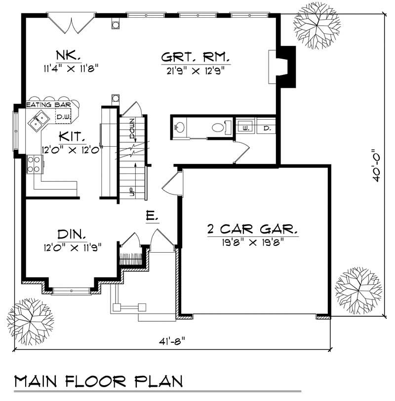 Floor Plan First Story of Country Plan #101-1593
