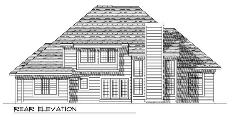 Home Plan Rear Elevation of this 4-Bedroom,2830 Sq Ft Plan -101-1595