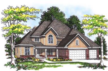 4-Bedroom, 2830 Sq Ft Country House Plan - 101-1595 - Front Exterior