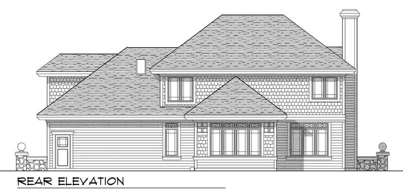 Home Plan Rear Elevation of this 3-Bedroom,2528 Sq Ft Plan -101-1596