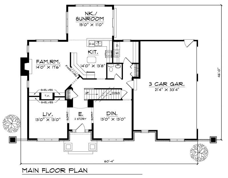 Floor Plan First Story of Country Plan #101-1596