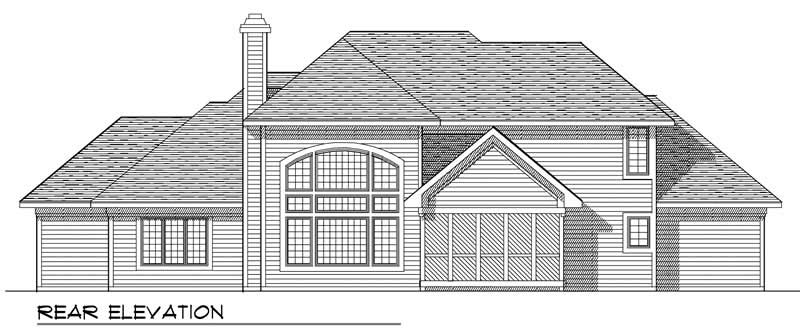 Home Plan Rear Elevation of this 3-Bedroom,2702 Sq Ft Plan -101-1597