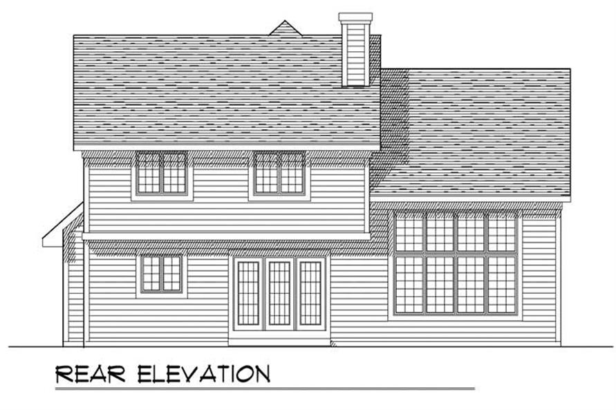 Home Plan Rear Elevation of this 3-Bedroom,2031 Sq Ft Plan -101-1598
