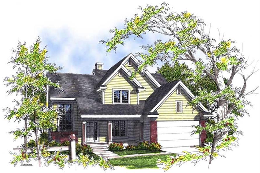 Front View of this 3-Bedroom, 2031 Sq Ft Plan - 101-1598