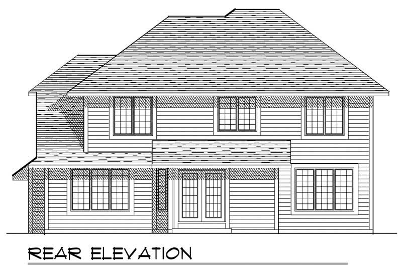 Home Plan Rear Elevation of this 4-Bedroom,2354 Sq Ft Plan -101-1602