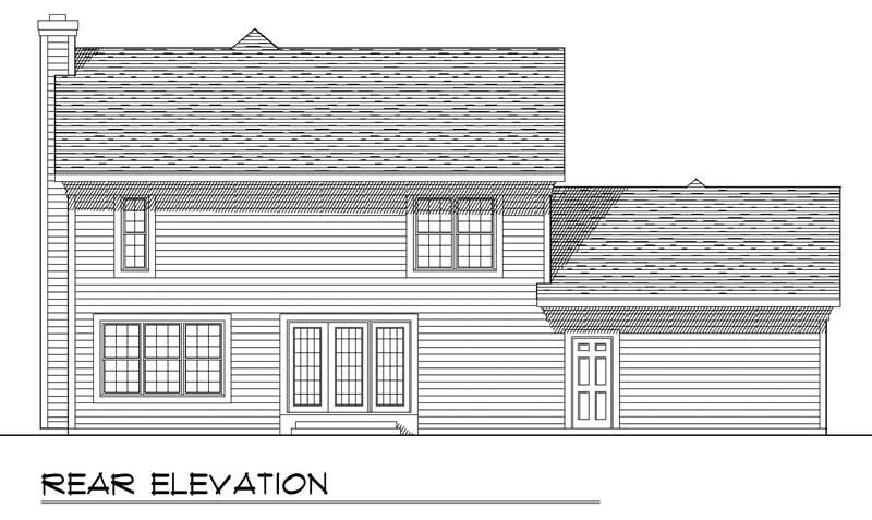 Home Plan Rear Elevation of this 3-Bedroom,1686 Sq Ft Plan -101-1603