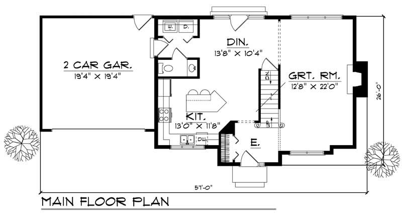Floor Plan First Story of Farmhouse Plan #101-1603