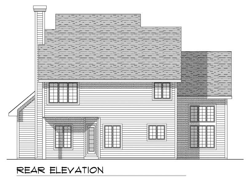 Home Plan Rear Elevation of this 3-Bedroom,2262 Sq Ft Plan -101-1607