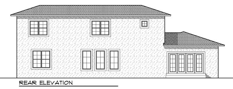 Home Plan Rear Elevation of this 4-Bedroom,3101 Sq Ft Plan -101-1616