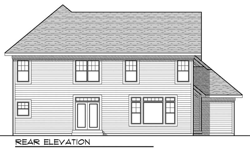 Home Plan Rear Elevation of this 4-Bedroom,2445 Sq Ft Plan -101-1620