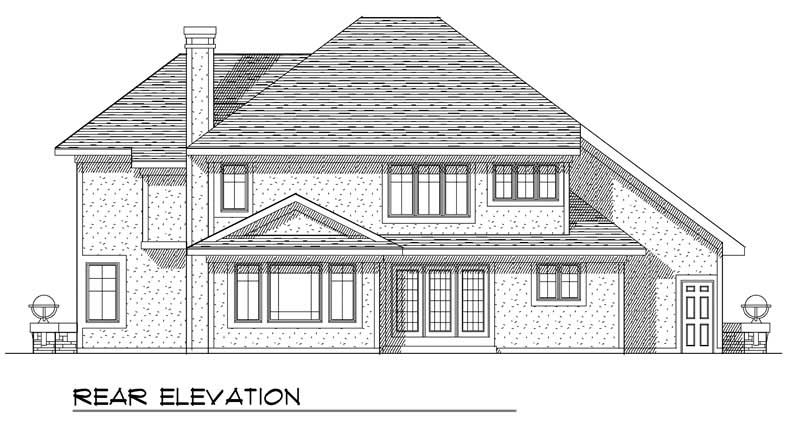 Home Plan Rear Elevation of this 4-Bedroom,2826 Sq Ft Plan -101-1621