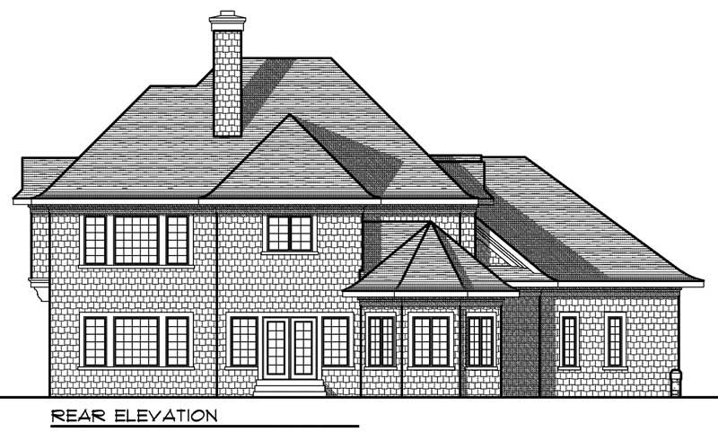 Home Plan Rear Elevation of this 4-Bedroom,3551 Sq Ft Plan -101-1624