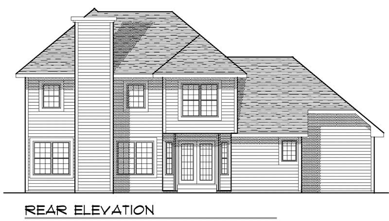 Home Plan Rear Elevation of this 3-Bedroom,2234 Sq Ft Plan -101-1625